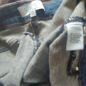 Joan Vass size 10 R stretch denim blue jeans used